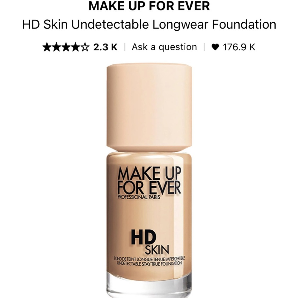 🆕 Makeup Forever HD Skin Undetectable Foundation